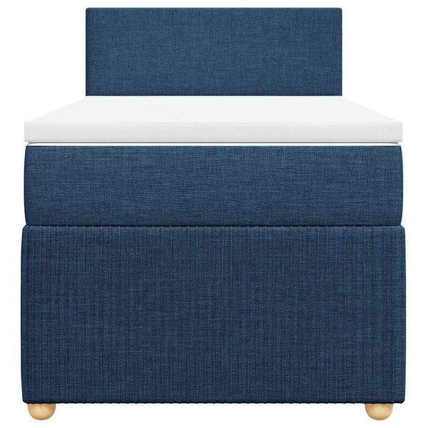 vidaXL Boxspringbett mit Matratze Blau 80x200 cm Stoff