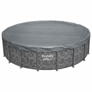 Bestway Poolabdeckung 1 &Oslash;5,49 m Rund Polyester Grau for
