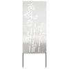 vidaXL Garten Sichtschutz-Leinwand Floral Silber 50 x 140 cm Edelstahl