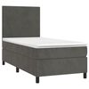 vidaXL Boxspringbett mit Matratze & LED Dunkelgrau 90x190 cm Samt