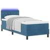 vidaXL LED Boxspringbett mit Matratze Dunkelblau 80 x 200 cm Samt