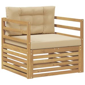vidaXL Outdoor-Sofa Wei&szlig; und Beige