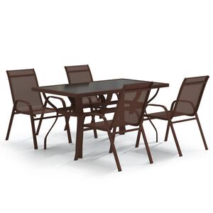 vidaXL 5-tlg. Garten-Essgruppe Braun und Schwarz