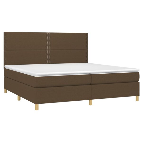 vidaXL Boxspringbett mit Matratze Dunkelbraun 200x200 cm Stoff