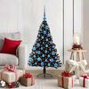 vidaXL Künstlicher vorbeleuchteter Weihnachtsbaum Schwarz 120 cm PVC