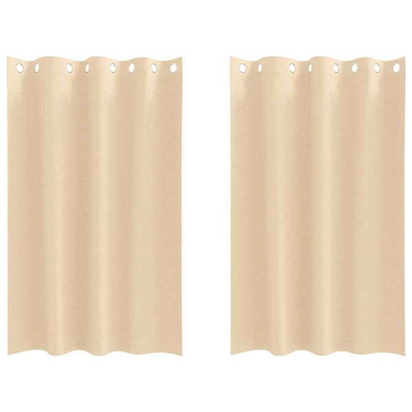 vidaXL Verdunkelungs-Vorh&auml;nge mit Ringen 2 pcs Creme 175 x 140 cm