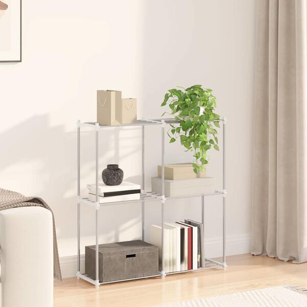 vidaXL Tubular Shelf mit Speicher Wei&szlig; 86 x 27 x 90 cm Aluminium