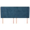 vidaXL Kopfteil mit Ohren Dunkelblau 203x23x118/128 cm Samt