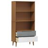 vidaXL B&uuml;cherregal MOLDE Braun 85x35x170,5 cm Massivholz Kiefer
