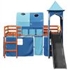 vidaXL Kinderhochbett mit Turm Blau 80x200 cm Massivholz Kiefer