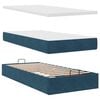 vidaXL Ottoman-Bett mit Matratzen & LEDs Dunkelblau 180x200 cm Samt