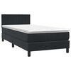 vidaXL Boxspringbett mit Matratze & LED Schwarz 80x210 cm Samt