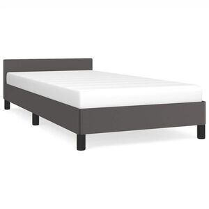 vidaXL Bettgestell mit Kopfteil ohne Matratze Grau 80x200 cm