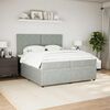 vidaXL Boxspringbett mit Matratze Hellgrau 200x200 cm Samt