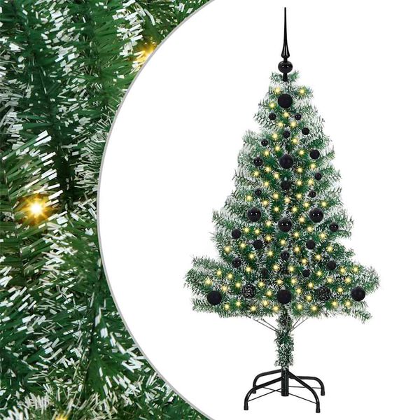 vidaXL K&uuml;nstlicher Weihnachtsbaum beschneit mit LED Licht 120 cm