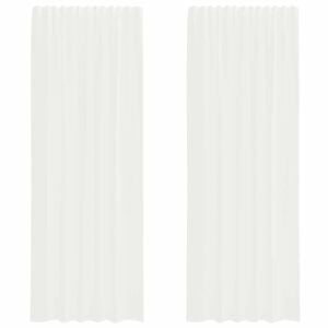 vidaXL Voile Vorh&auml;nge mit Stangentaschen 2 Stk. Wei&szlig;