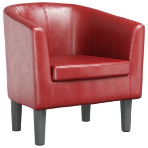 vidaXL Clubsessel Weinrot Kunstleder