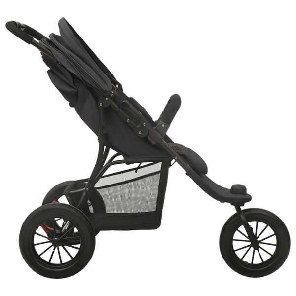 vidaXL Kinderwagen Anthrazit Stahl