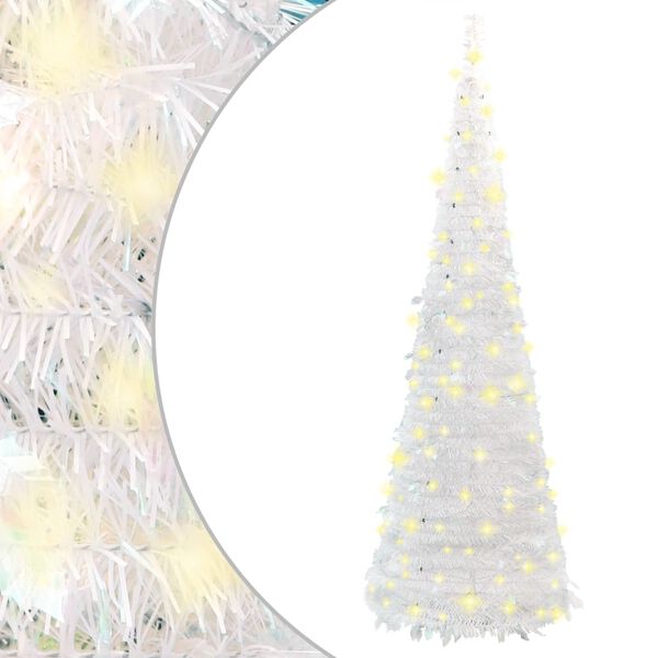 vidaXL Pop-Up-Weihnachtsbaum K&uuml;nstlich 200 LEDs Wei&szlig; 210 cm