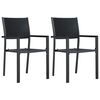 vidaXL Gartenst&uuml;hle 2 Stk. Schwarz Kunststoff Rattan-Optik