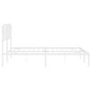 vidaXL Bettgestell mit Kopfteil Metall Wei&szlig; 200x200 cm