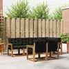 vidaXL Outdoor-Sofagarnitur mit Kissen 7 pcs Nat&uuml;rlich und Schwarz