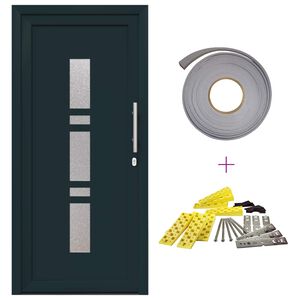 vidaXL Vordert&uuml;r 98 x 208 cm PVC Anthrazit