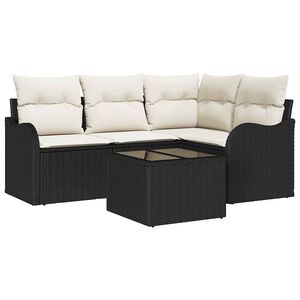 vidaXL Gartensofa-set mit Speicher 5 pcs Braun Poly-Rattan