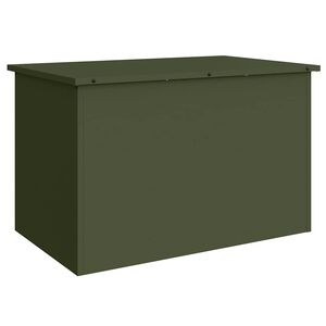 vidaXL Gartenlagerkissenbox Stahl 80 x 50,5 x 50 cm 175 L Olive Gr&uuml;n