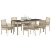 vidaXL Garten Essgruppe 7 pcs Beige Poly-Rattan