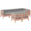 vidaXL 7-tlg. Garten-Sofagarnitur mit Kissen Massivholz Douglasie