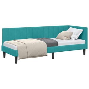 vidaXL Eckbettgestell T&uuml;rkis 80 x 200 cm Samt