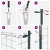 vidaXL Zaun mit Pfosten Gr&uuml;n 0,4 x 25 m Stahl und PVC