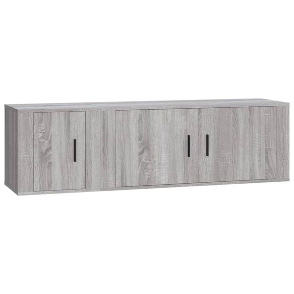 vidaXL 2-tlg. TV-Schrank-Set Grau Sonoma Holzwerkstoff