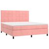 vidaXL Boxspringbett mit Matratze Rosa 180x200 cm Samt