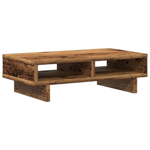 vidaXL Monitorst&auml;nder Altholz-Optik 50x27x15 cm Holzwerkstoff