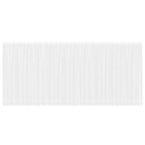 vidaXL Spitzenvorhang mit Vorh&auml;ngen Floral Wei&szlig; 200 x 900 cm Polyester