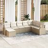 vidaXL Gartensofa-set mit Kissen 8 pcs Beige Poly Rattan