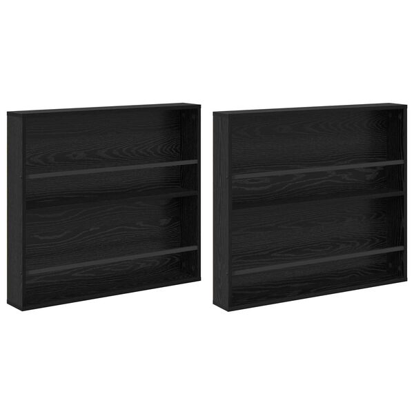 vidaXL Magazinregal 2 pcs Schwarz Eichen-Optik 80 x 12 x 70 cm