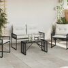 vidaXL Tisch f&uuml;r Outdoor Schwarz 80 x 40 x 40 cm PE Rattan und Glas
