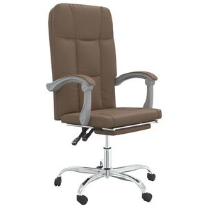 vidaXL B&uuml;rostuhl mit Liegefunktion Braun Stoff