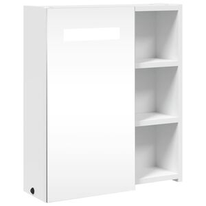 vidaXL Spiegelschrank mit LED-Beleuchtung Wei&szlig; 45x13x52 cm