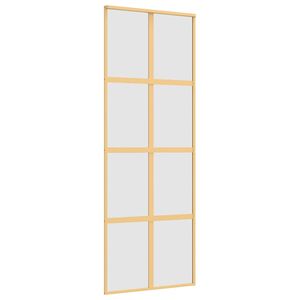 vidaXL Schiebet&uuml;r Golden 76x205 cm Matt ESG-Glas und Aluminium