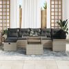 vidaXL Garten-Sofa-Set mit Kissen 8 pcs Hellgrau Poly Rattan