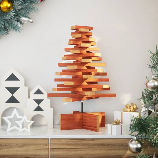 vidaXL Weihnachtsbaum zum Schm&uuml;cken Wachsbraun 60 cm Massivholz Kiefer