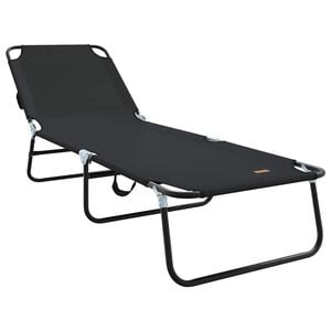 vidaXL Klappbare Sonnenliege Schwarz 188 x 57 x 86,5 cm Polyester