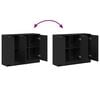 vidaXL Sideboard Schwarz Eichen-Optik 90,5 x 30 x 70 cm Holzwerkstoff