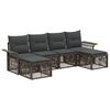 vidaXL Gartensofa-set 6 Stk. Grau Poly-Rattan