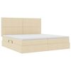 vidaXL Bett mit Stauraum und LED mit LED Creme 200 x 200 cm Polyester