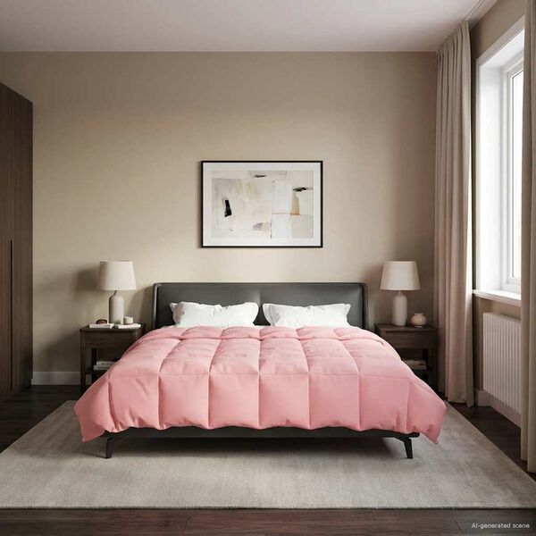 vidaXL Ganzjahresbettdecke Gepolstert Rosa 200 x 240 cm Mikrofaser